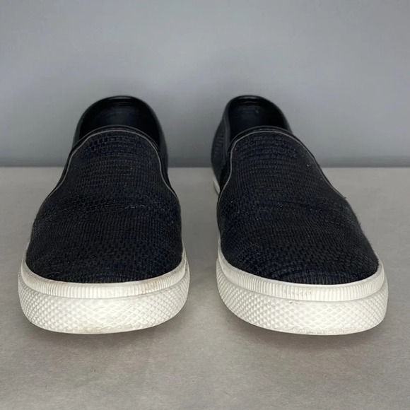 LAUREN RALPH LAUREN Jinny Slip On Sneaker Black White Weave Logo Low Top 5.5 - Picture 4 of 12